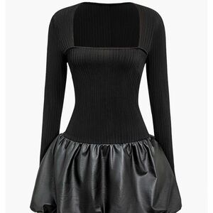 Chic Black Long Sleeve Dress